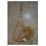 Wood Frame Fishing Net, Vintage 24"