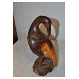 Carved Wood Bird Statue, 8.5" High Carved Wood Bird Statue, 8.5" High