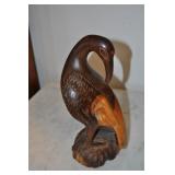 Carved Wood Bird Statue, 8.5" High