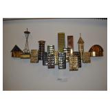 Seattle Skyline Metal Art, Vintage, 30" X 13"