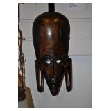Carved Wood Mask, Vintage Carved Wood Mask, Vintage