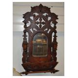 Carved Wood Shaving Mirror, Antique