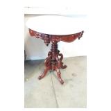 Mahogany Parlor Table Granite Top Beveled Edge