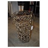 Metal Umbrella Basket, Vintage 18"