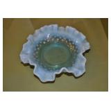 Fenton Ruffled Edge Hobnail Nappy Bowl