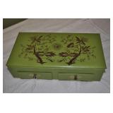 Writing Box, Vintage, Green Vinyl,