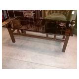 Coffee Table, Rectagle Glass Top With Molded