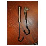 Hooks With Brass Horse Head And Brass Handle Hooks With Brass Horse Head And Brass Handle