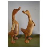 Two Carved Ducks By Dcuk, Freya & Norman Two Carved Ducks By Dcuk, Freya & Norman
