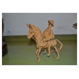 Woven Wicker Horse And Rider Carrying Shoulder Bag