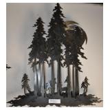 Large Steel Sculpture Of Forest, 37"