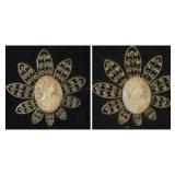 Two Cameo Wall Hangings, Oval Frame Two Cameo Wall Hangings, Oval Frame