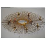 Brass Sculpture, Geese And Sunray Design Brass Sculpture, Geese And Sunray Design