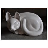 Ceramic White Cat, 9"