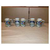 Beer Mugs, 5 Matching, 5.5" Beer Mugs, 5 Matching, 5.5"