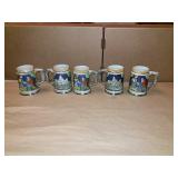 Beer Mugs, 5 Matching, 5.5"