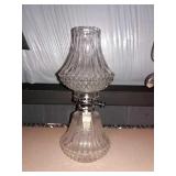 Pressed glass kerosene lamp, 13"