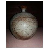 Art pottery vase, weed pot. Chip in top rim.9" Art pottery vase, weed pot. Chip in top rim.9"