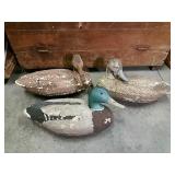 3 Duck Decoys, Painted Styrofoam, 17", Rough