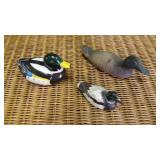 3 Decorative Ducks, Ceramic And Wood. 4-7" 3 Decorative Ducks, Ceramic And Wood. 4-7"