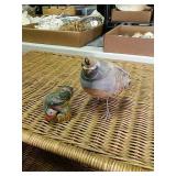 Decorative Birds, Ceramic Hen, Paper With Decorative Birds, Ceramic Hen, Paper With