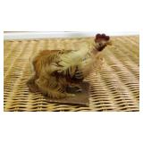 Folk Art Chicken, Vintage, Real Feathers,