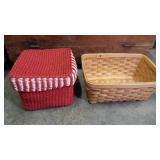 2 Woven Baskets, Wood And Sisal, 10-15" 2 Woven Baskets, Wood And Sisal, 10-15"