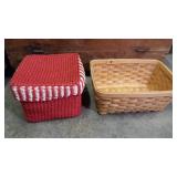 2 Woven Baskets, Wood And Sisal, 10-15"