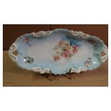 Serving Plate, Painted, Vintage, Rose Design, Serving Plate, Painted, Vintage, Rose Design,