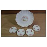 Biscuit Service With Four Small Plates, Vintage, Biscuit Service With Four Small Plates, Vintage,