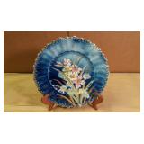 Display Plate, Vintage, Painted, Raised Motif, Display Plate, Vintage, Painted, Raised Motif,
