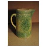 Vintage Water Pitcher, Grape Leaf Motif,