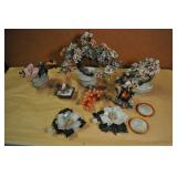 Chinese Glass Flower Art, Assorted