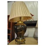 Bronze And Brass Lamp, Vintage 32" High Bronze And Brass Lamp, Vintage 32" High