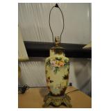 Vintage Lamp, Hand Painted Bridge Scene Vintage Lamp, Hand Painted Bridge Scene