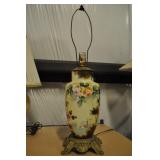 Vintage Lamp, Hand Painted Bridge Scene