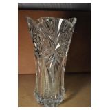 Large Cut Crystal Vase, 11.75"