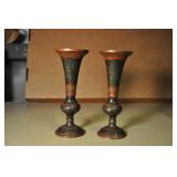 Solid Brass Bud Vases, Victorian Style Solid Brass Bud Vases, Victorian Style