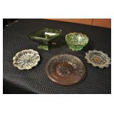 Vintage Glass Trinket Trays And Candy Dishes