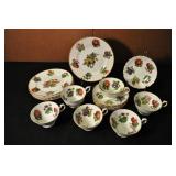 Dish Set, Vintage, Berry And Fruit Pattern,