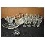 Clear Cut Glass, Cocktail Party Hosting Dish Set Clear Cut Glass, Cocktail Party Hosting Dish Set