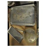 Hand Wrought Aluminum Dishes, Hammered, Hand Wrought Aluminum Dishes, Hammered,
