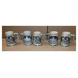 Beer Mugs, 5 Matching, 5.5"