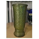 Green Soreno Glass Vase, 9 1/2" Green Soreno Glass Vase, 9 1/2"