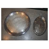Silver On Copper Serving Trays, Vintage Silver On Copper Serving Trays, Vintage