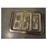 Pewterlite Serving Platter With Glass Trays Pewterlite Serving Platter With Glass Trays