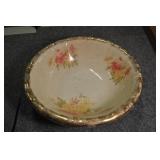 Victorian Wash Bowl, Hand Painted Pink & Yellow Victorian Wash Bowl, Hand Painted Pink & Yellow
