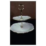 Dessert plate, two tier, mikasa, 10x10" Dessert plate, two tier, mikasa, 10x10"