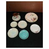 8 Piece Assorted Porcelain, Plate, Saucers, Cup.