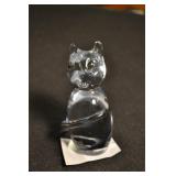 Glass Cat Figurine 4 1/4"